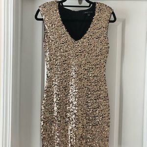 Gold Sequin Mini Dress
